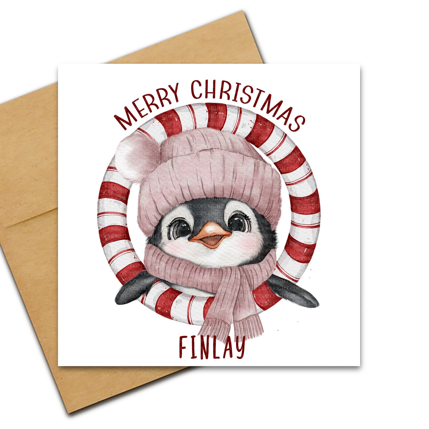 Penguin Candy Canes - Pink Blue