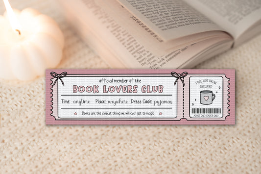 Pink Book Club Bookmark