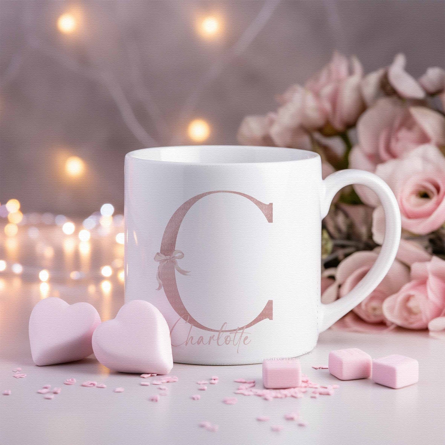 Pink Glitter Bow Alphabet