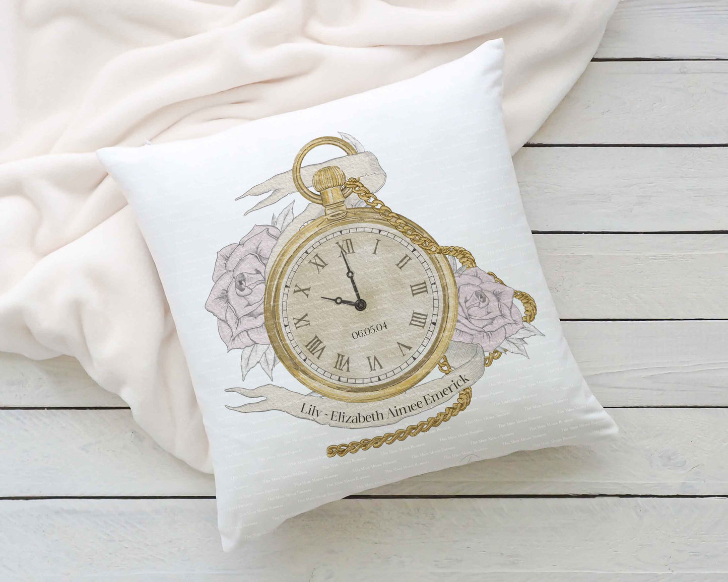 Pocket Watches with Scroll & Roses