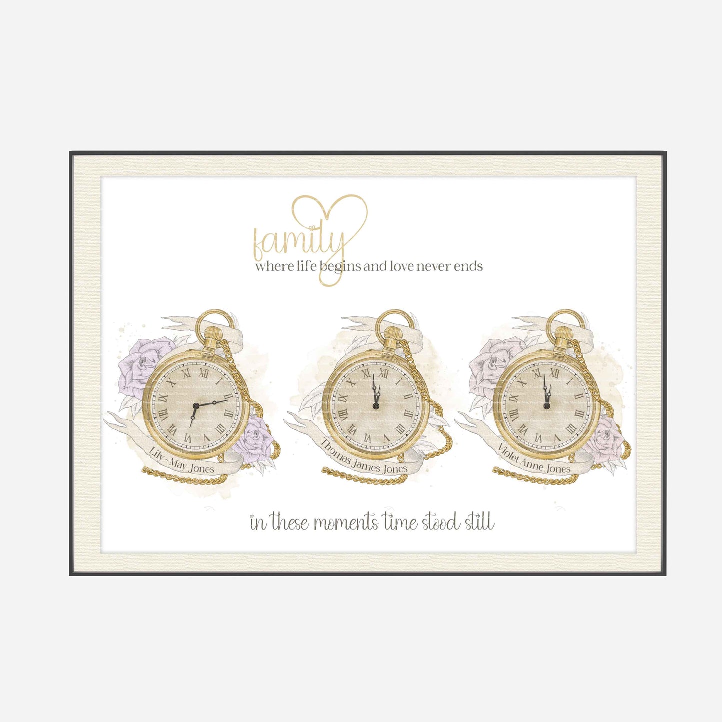 Pocket Watches with Scroll & Roses