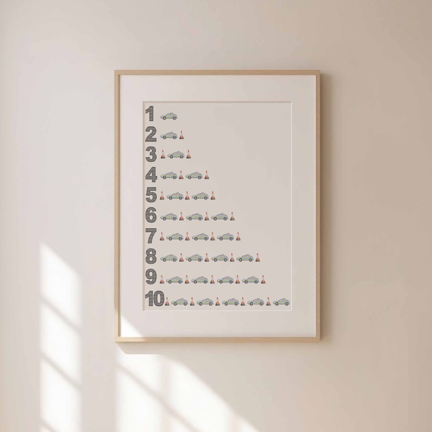 Police Car Counting Print
