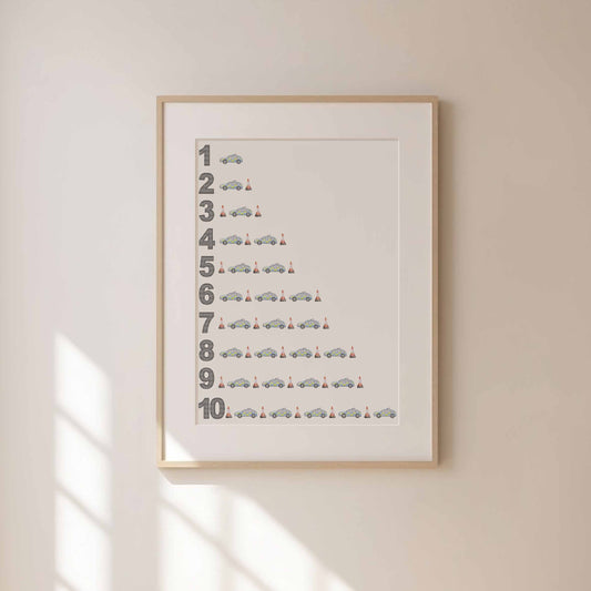 Police Car Counting Print