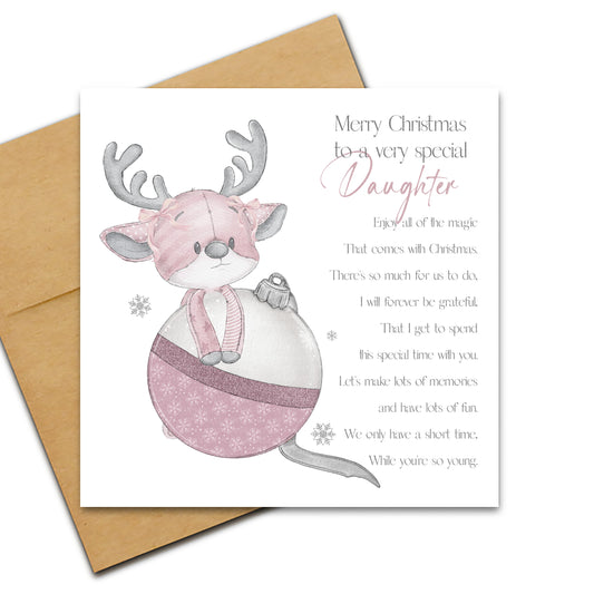 Pink Reindeer Bauble