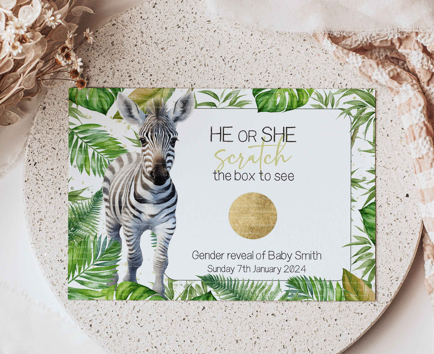 Watercolour Animal Gender Reveal Set