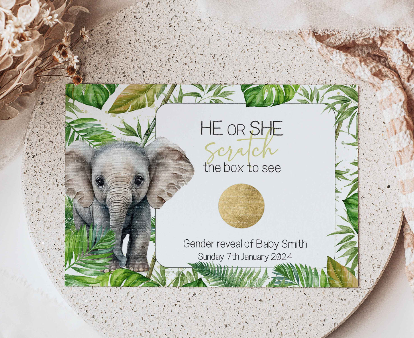 Watercolour Animal Gender Reveal Set