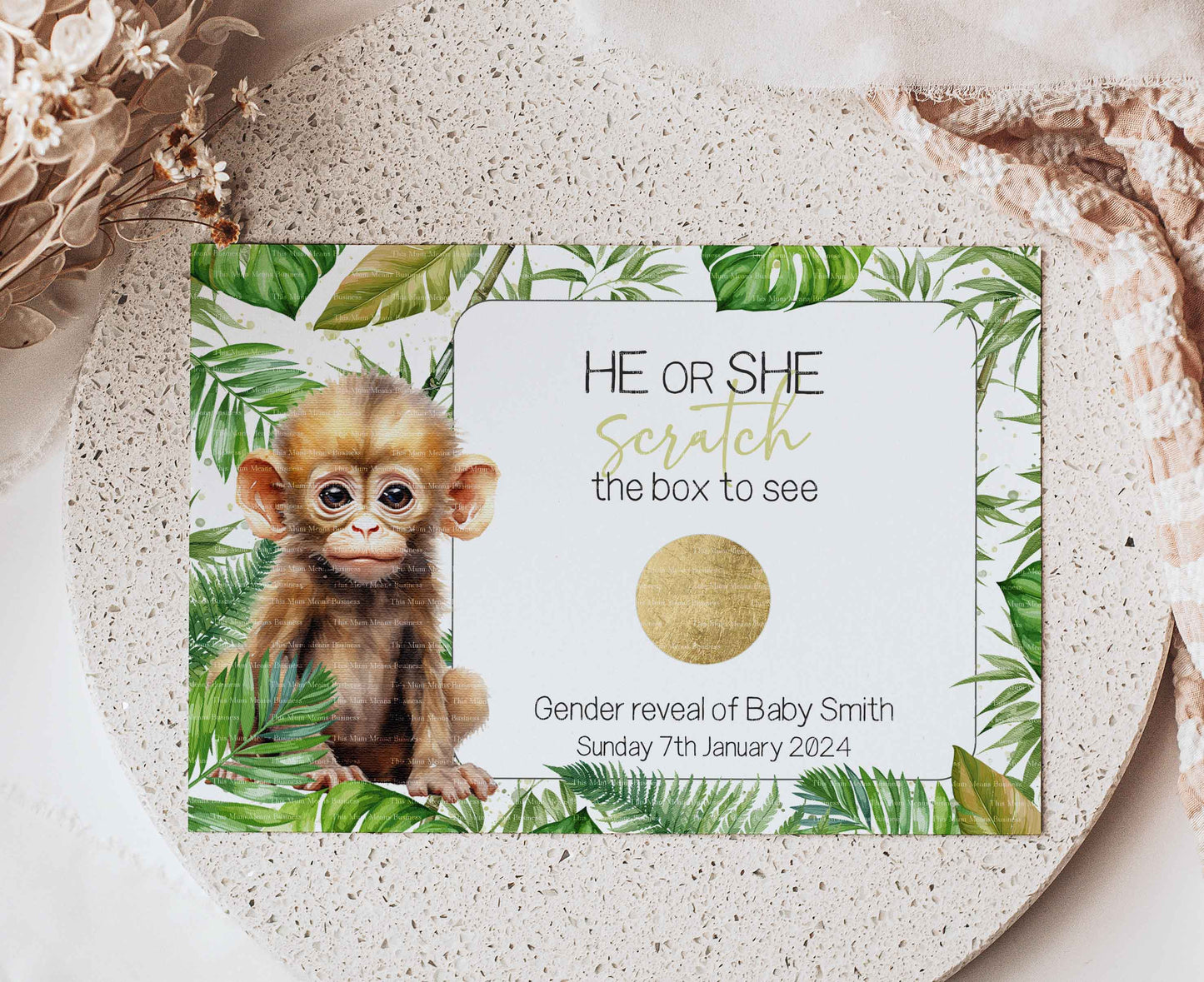 Watercolour Animal Gender Reveal Set