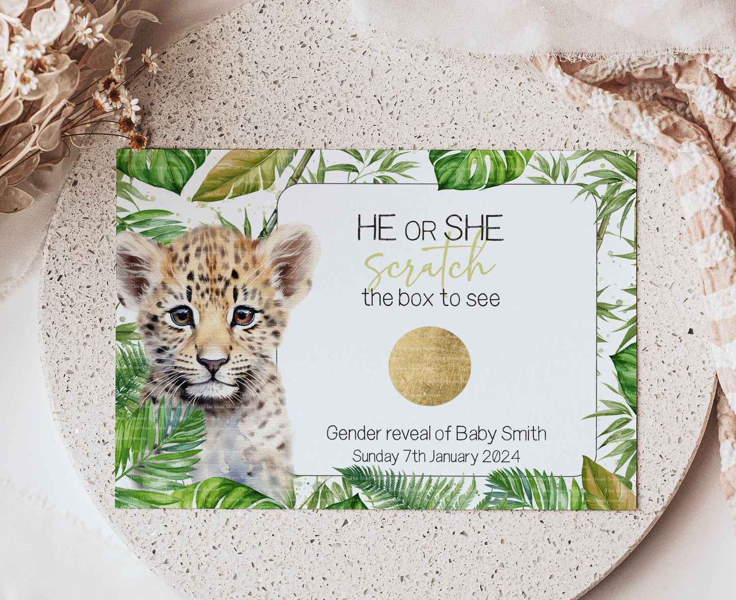 Watercolour Animal Gender Reveal Set