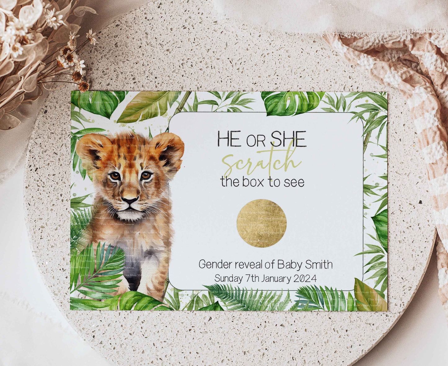 Watercolour Animal Gender Reveal Set