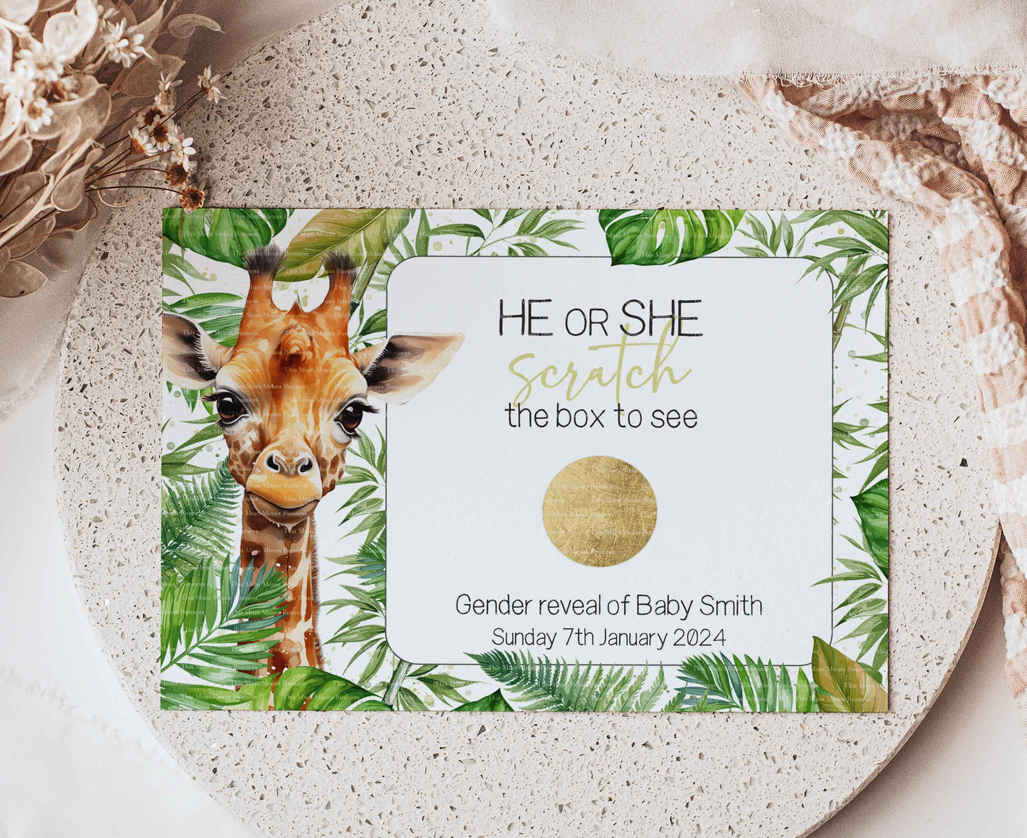 Watercolour Animal Gender Reveal Set