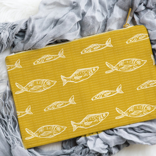 Sardine Patterns Mustard & White