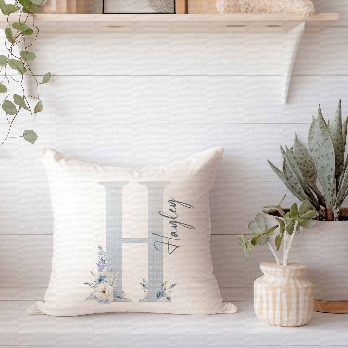 Blue Floral Alphabet