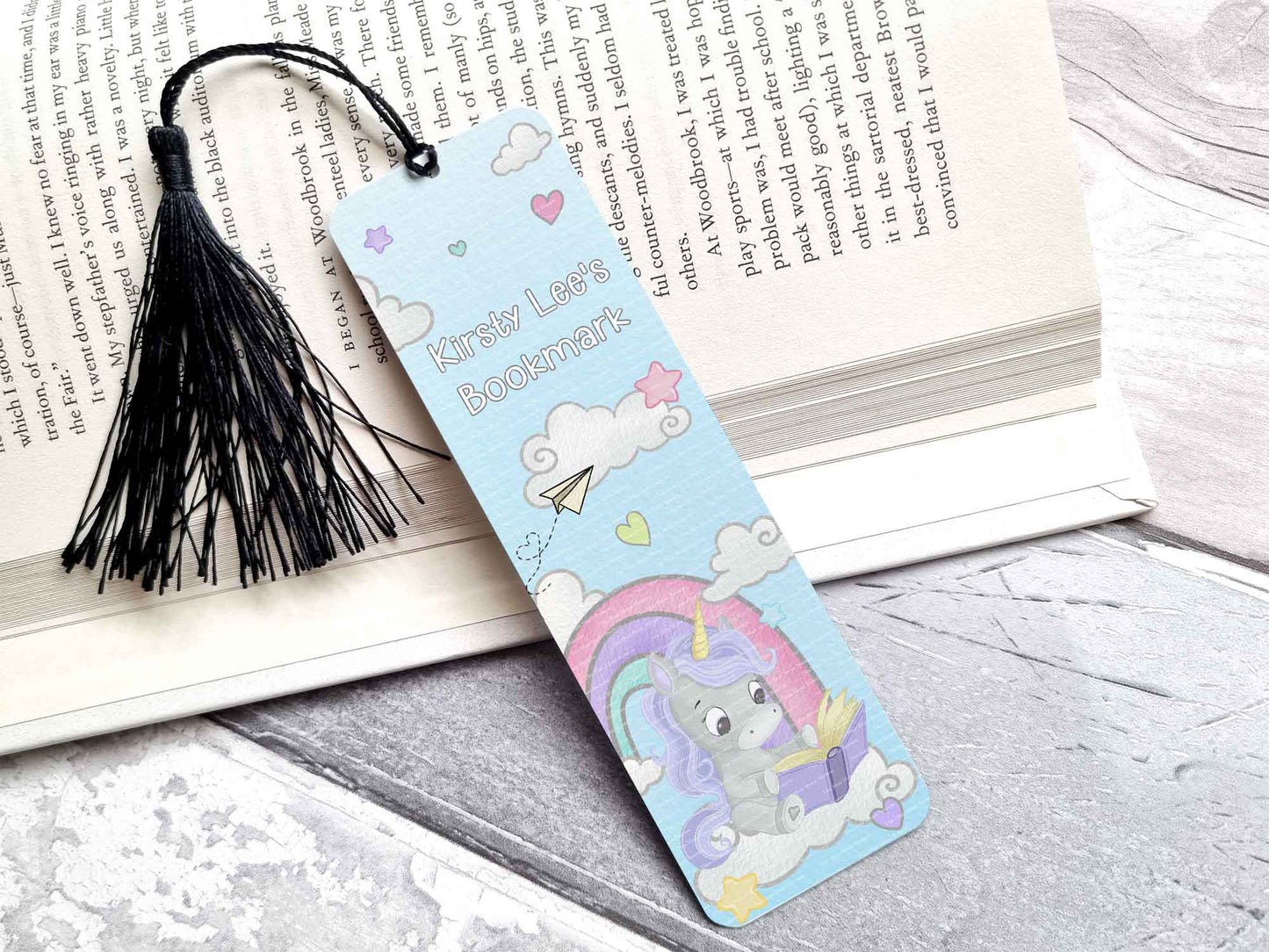 Unicorn Bookmark - Grey Purple