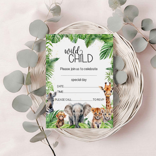 Watercolour Animal Invitation Certificate Set
