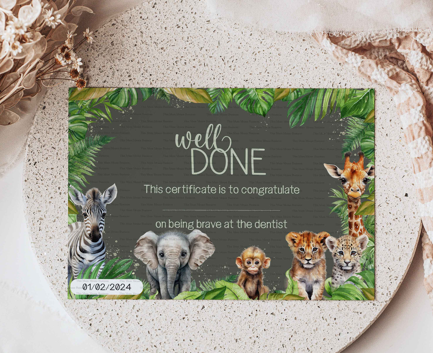 Watercolour Animal Invitation Certificate Set