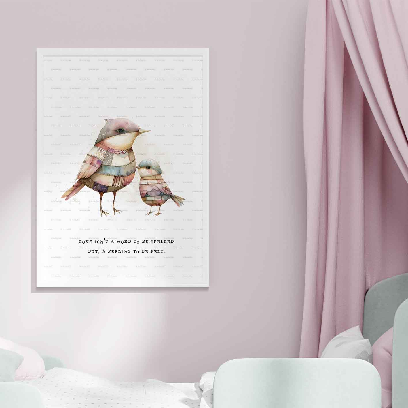 Whimsical Birds Art Tester Design