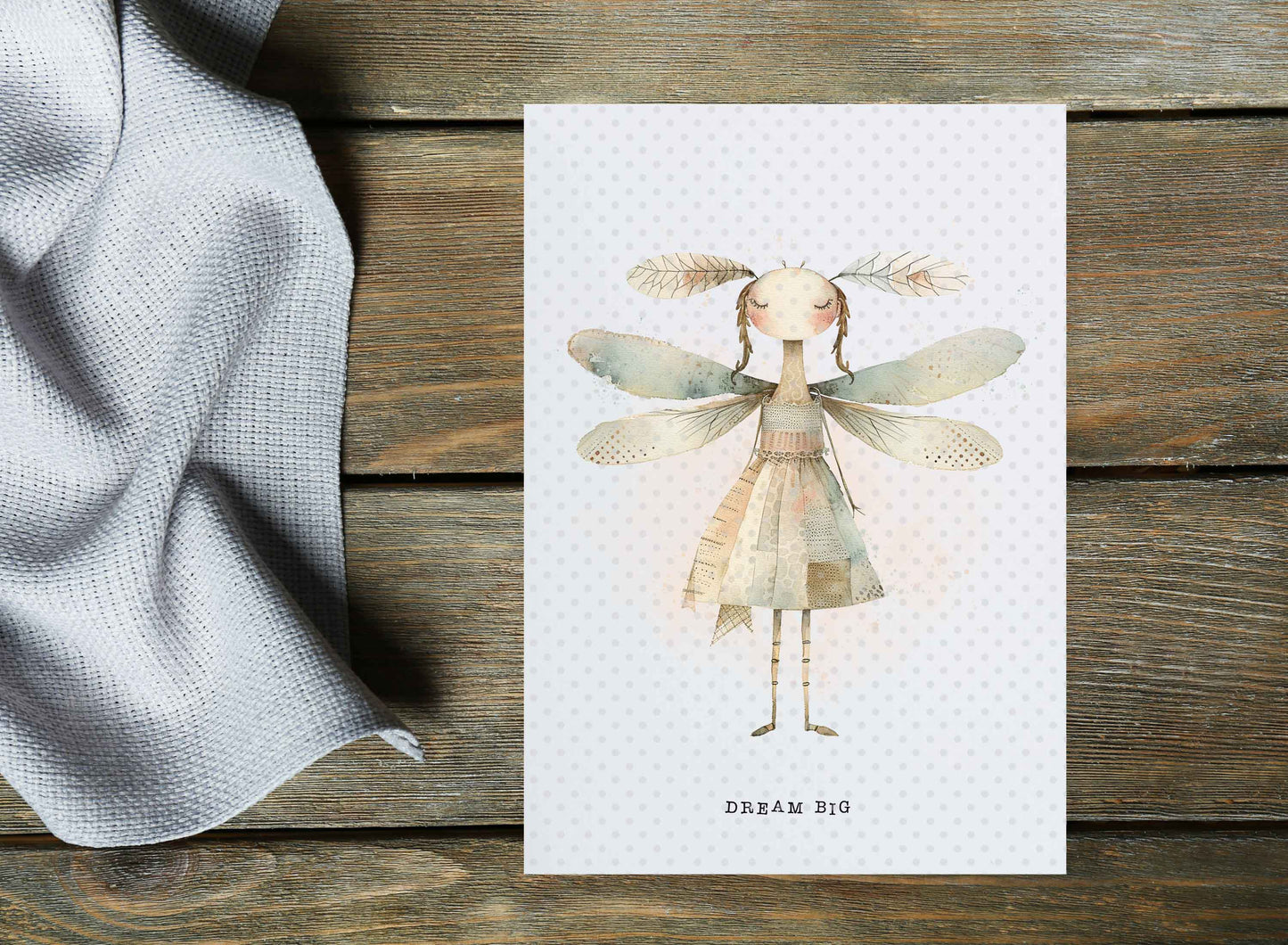 Whimsical Dragonfly Art Tester Design