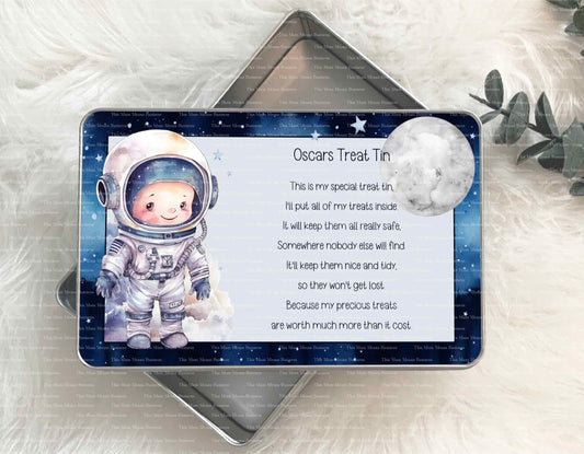 Astronaut Boy Moon Tin