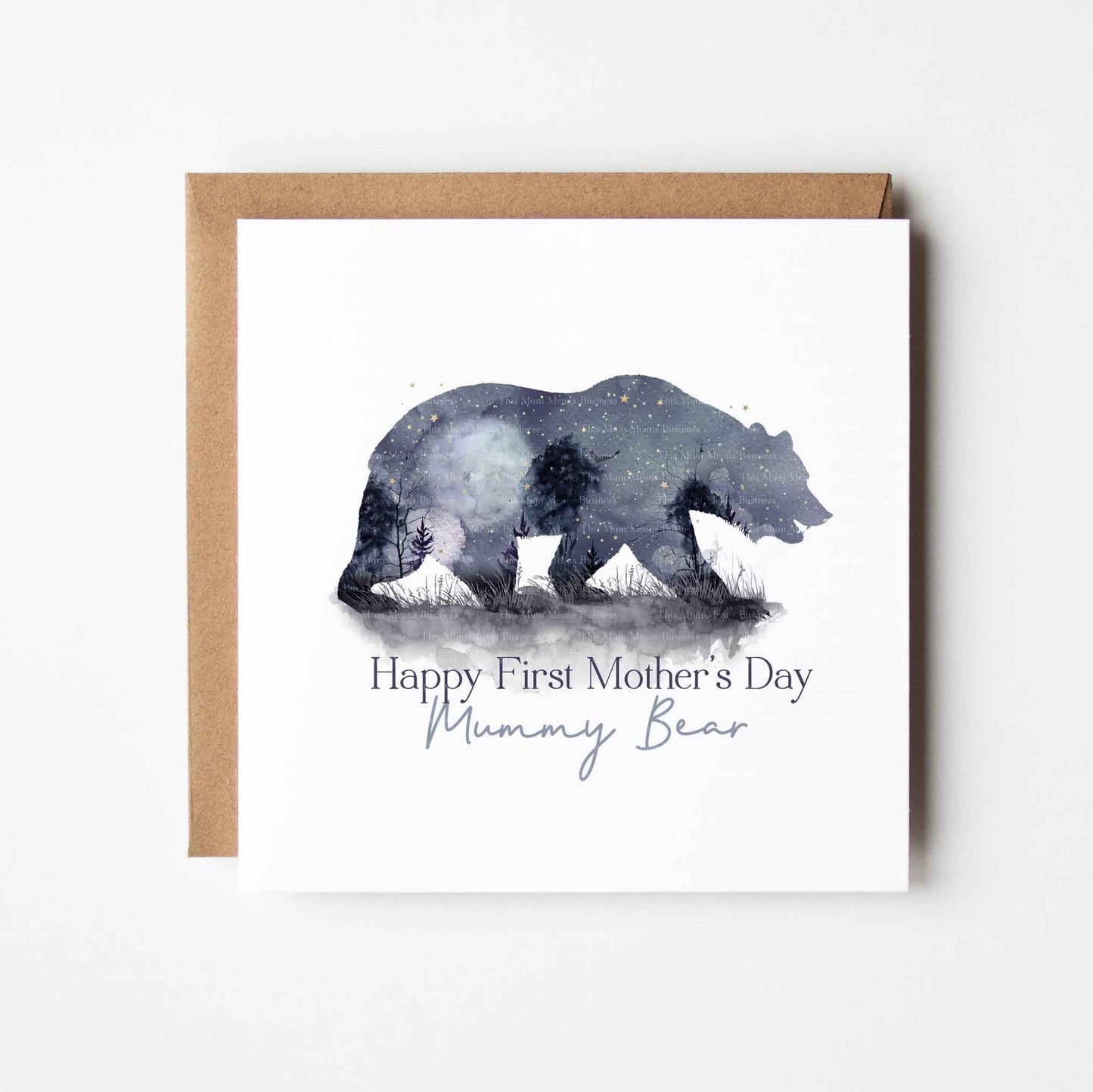 Mummy Bear Night Sky Silhouette