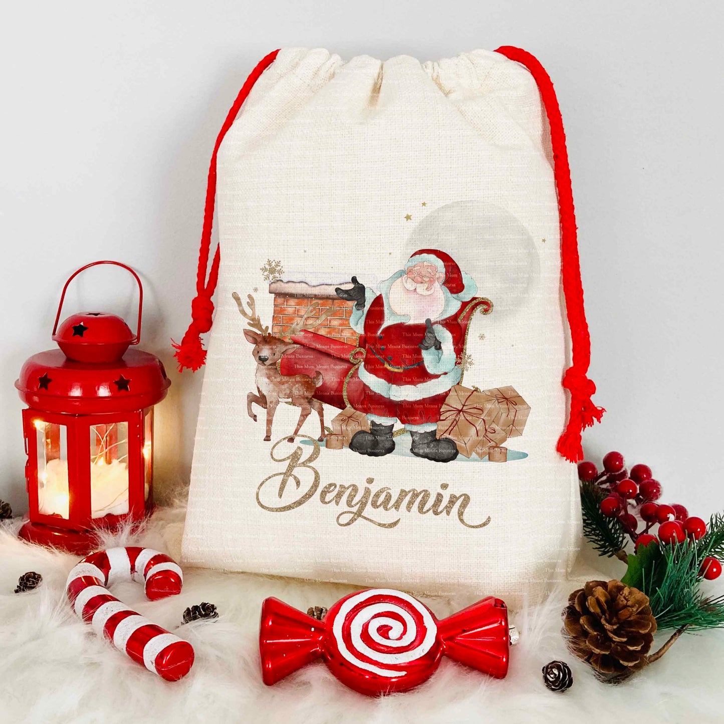 2023 Santa Sleigh Reindeer Sack