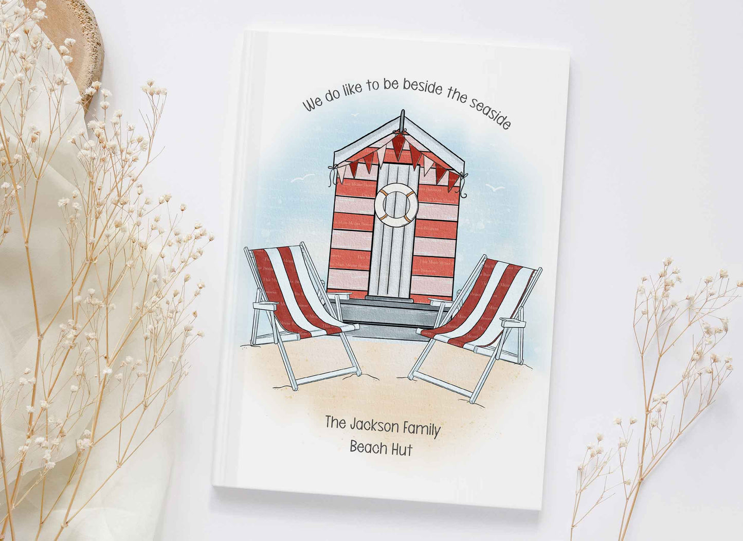 Beach Hut with Chairs Guest Book Set