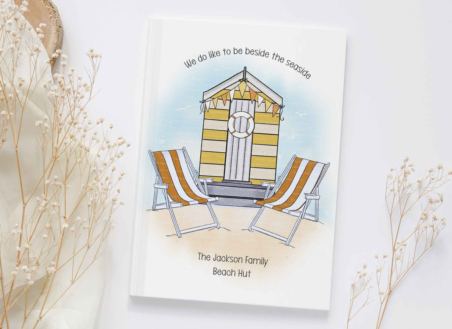 Beach Hut with Chairs Guest Book Set