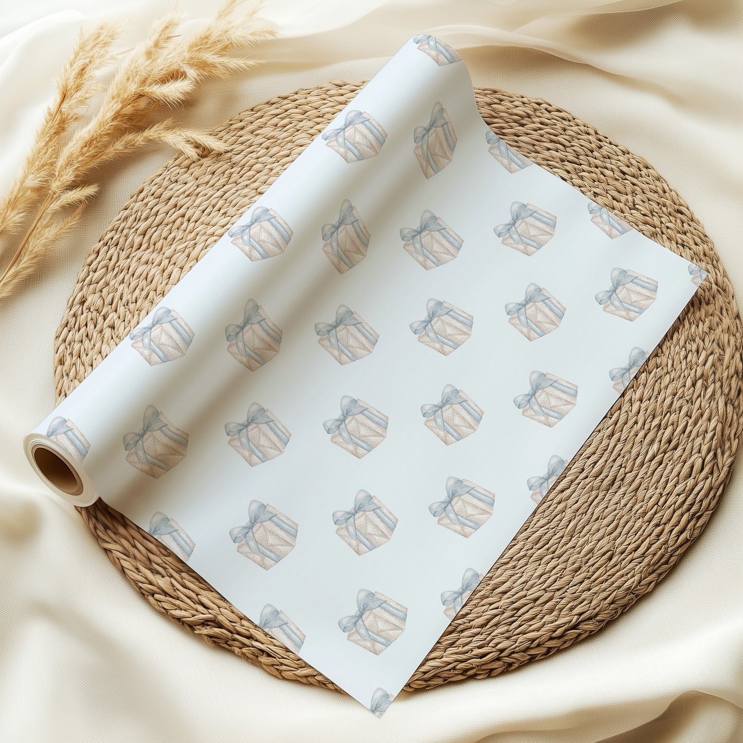 Blue Birthday Presents Pattern