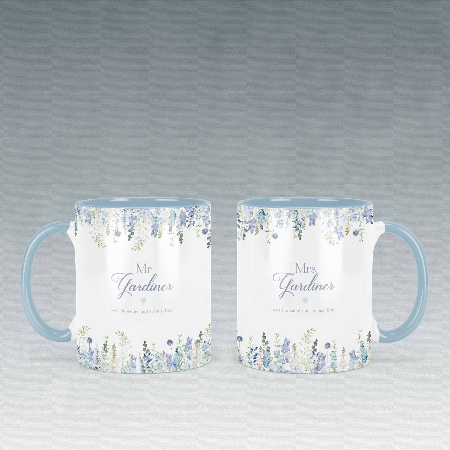 Blue Floral Mug Wrap