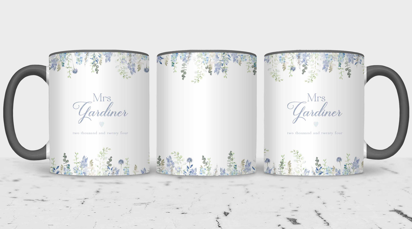 Blue Floral Mug Wrap