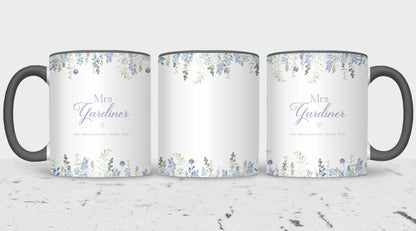 Blue Floral Mug Wrap