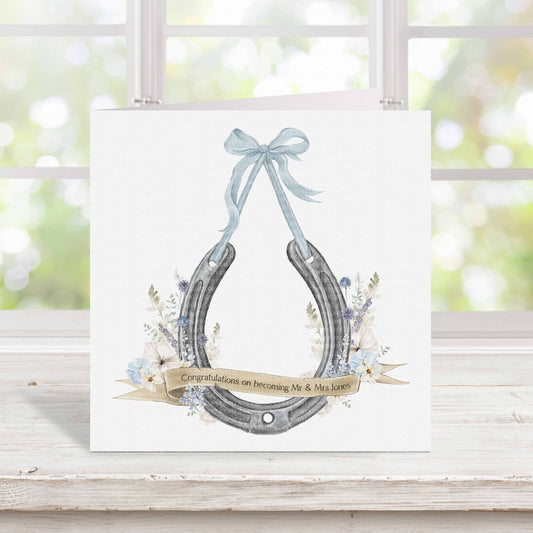 Blue Purple Floral Horse Shoe