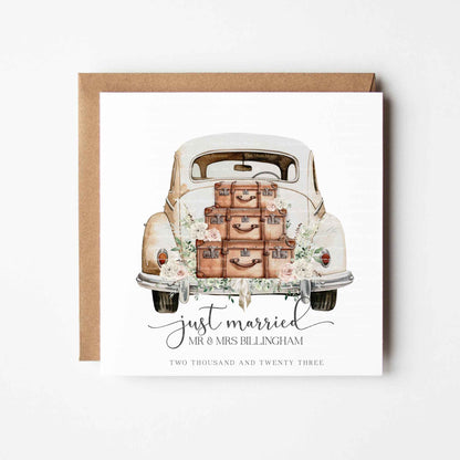Botanical Cream Wedding Car