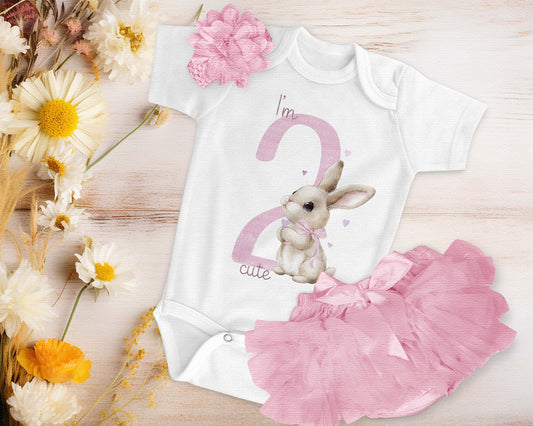 Beige Pink Blue Bunny Numbers