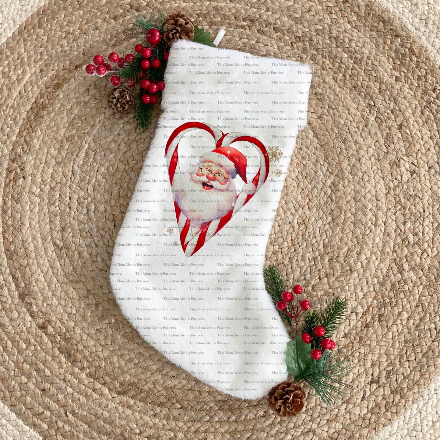 Santa Character Candy Cane Heart