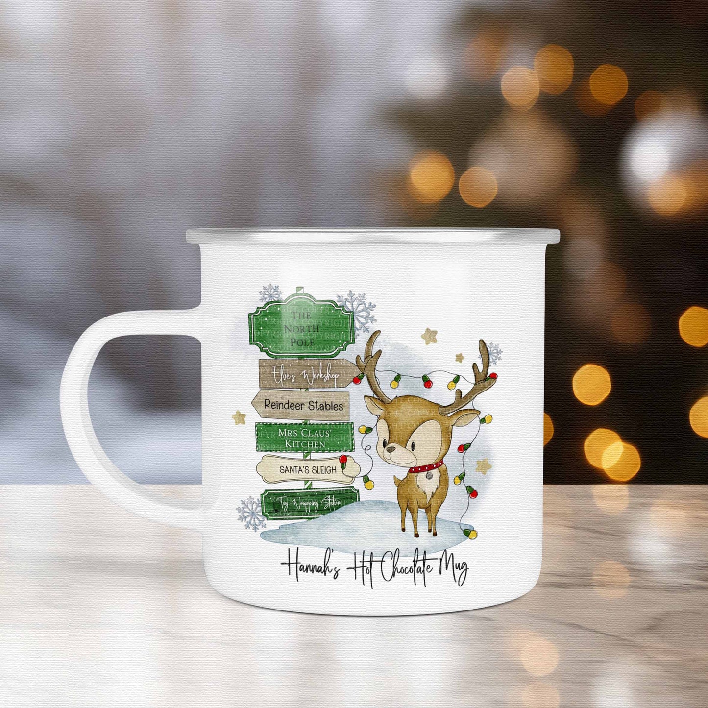 Christmas Reindeer Sign Mug