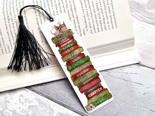 Christmas Book Stack Bookmarks