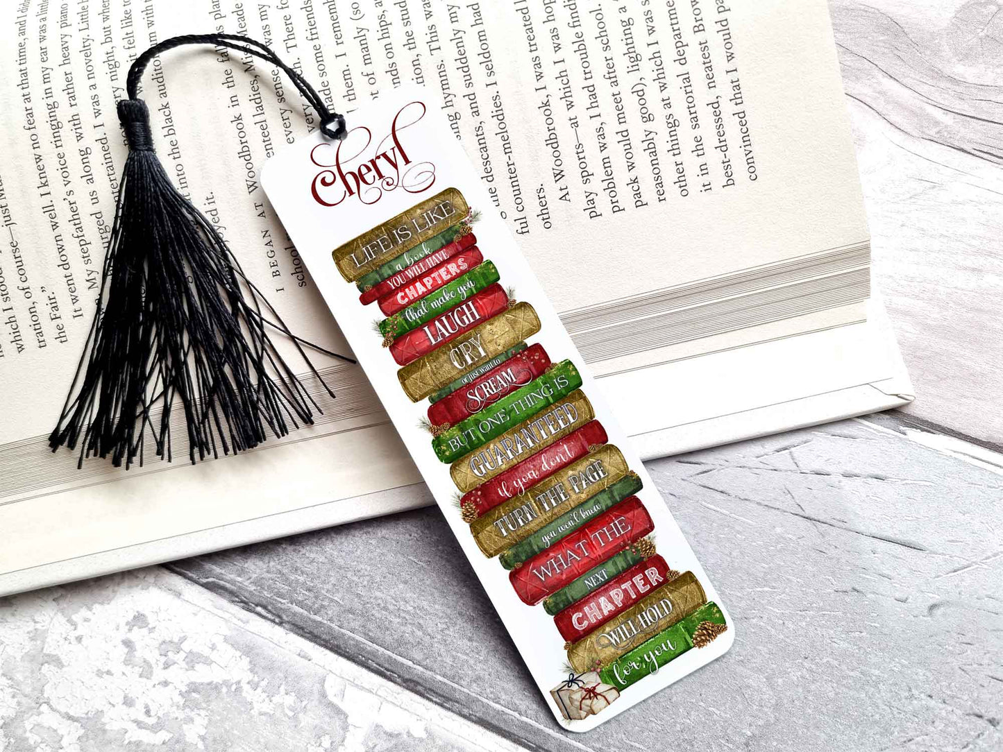 Christmas Book Stack Bookmarks