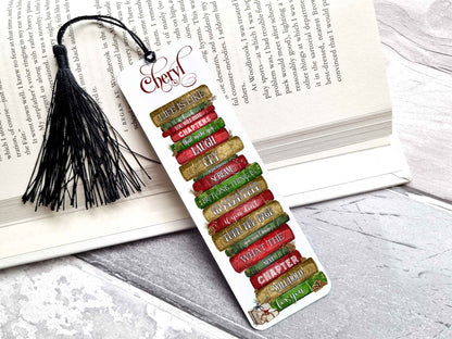 Christmas Book Stack Bookmarks