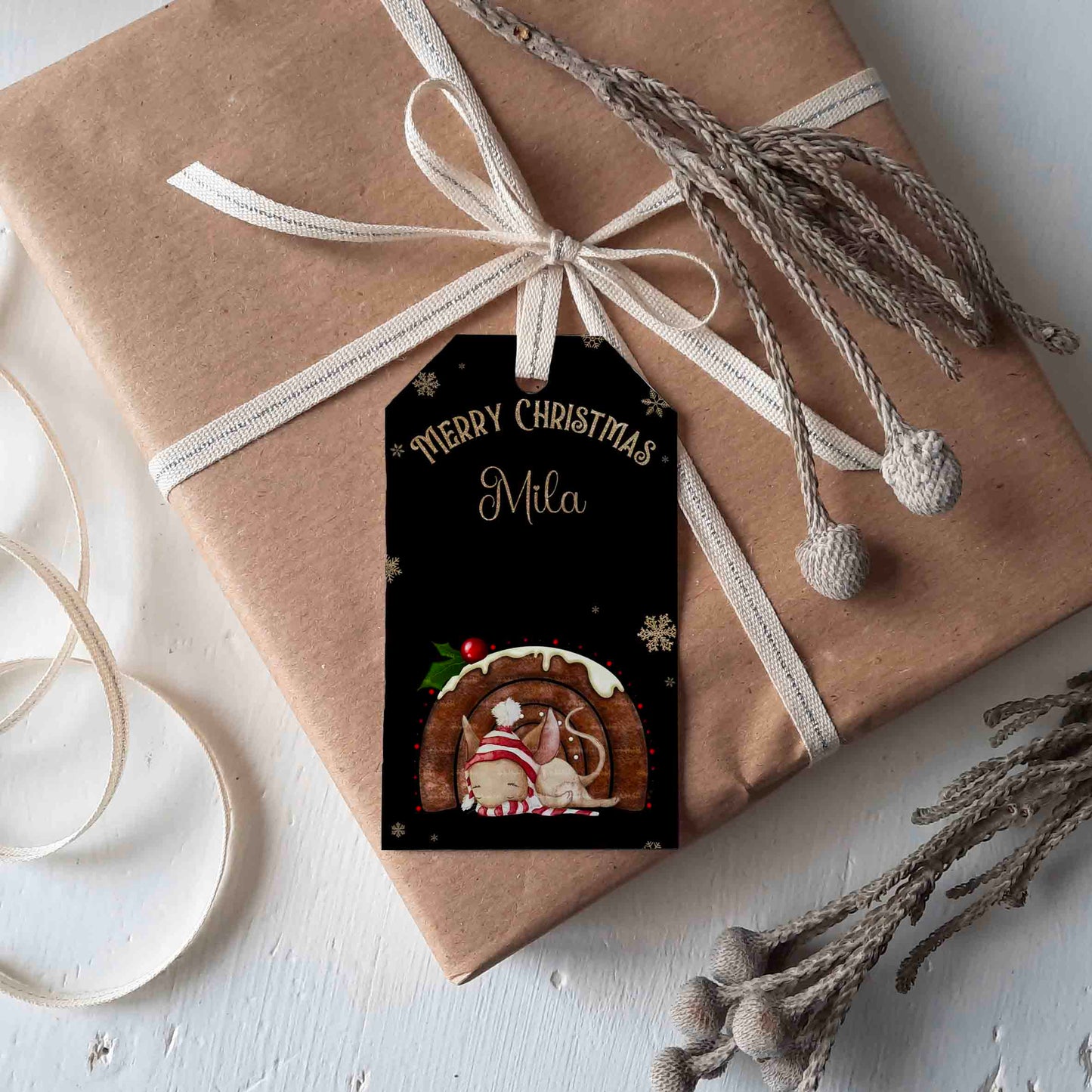 Christmas Pudding Rainbow Pattern & Tags