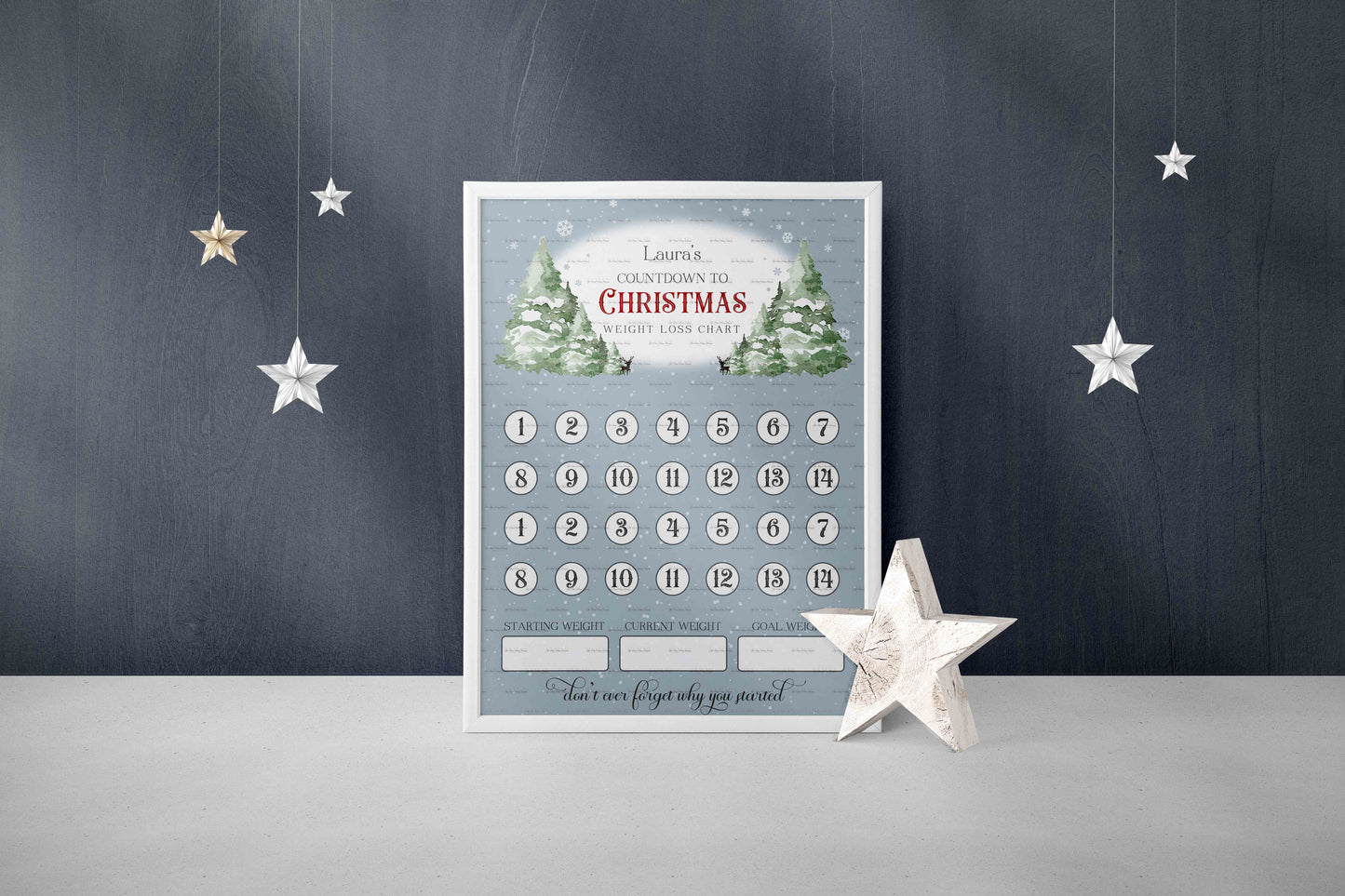 Christmas Scene Weight Loss Chart