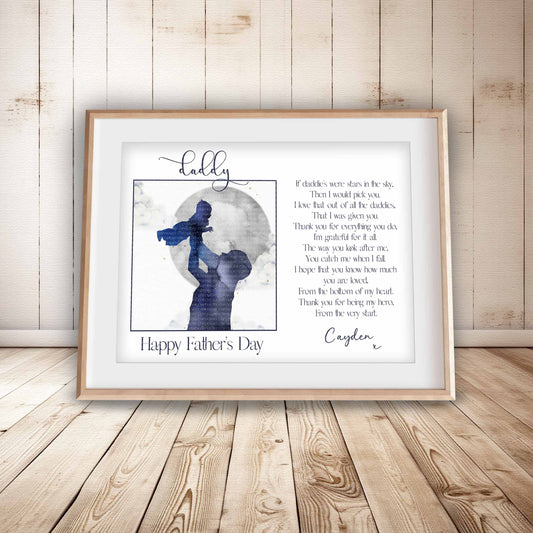 Daddy Love You Stars Moon Galaxy Silhouette