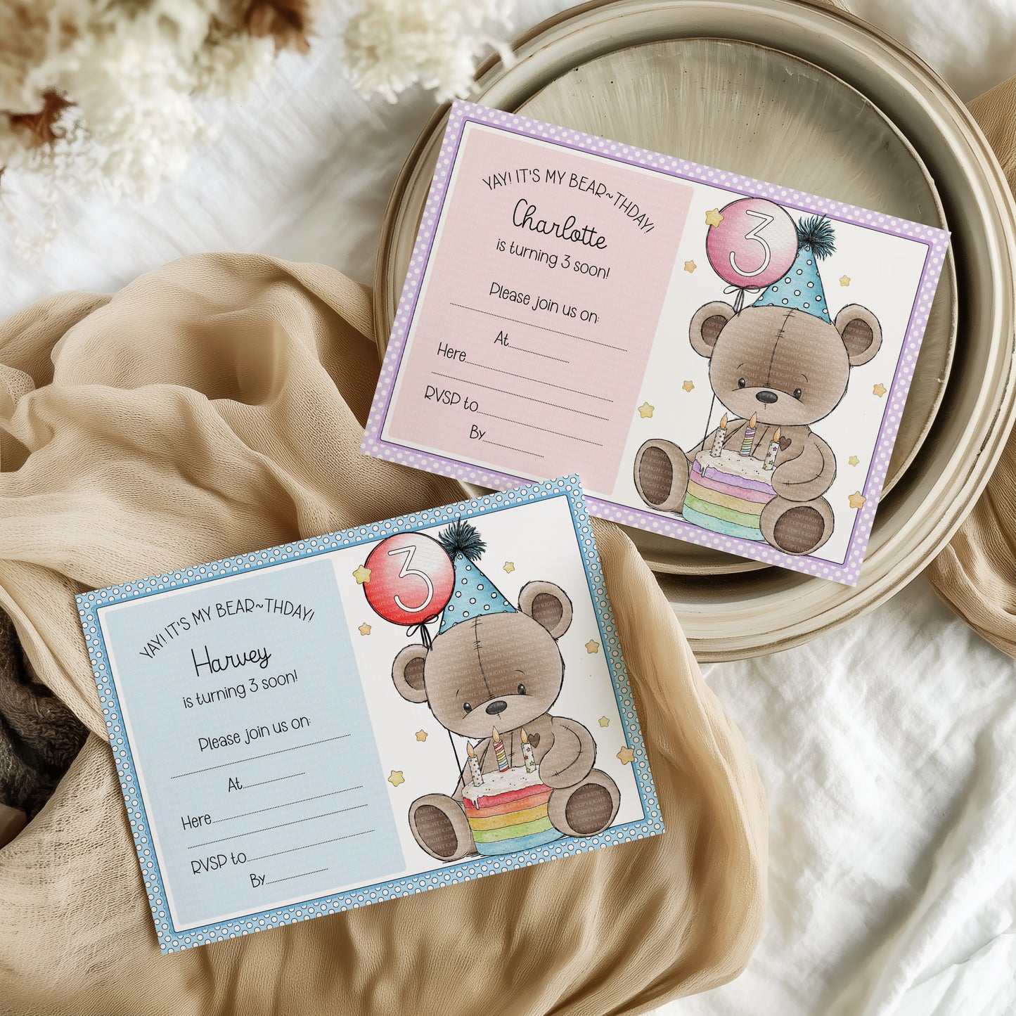 Doodle Birthday Cake Bear Set