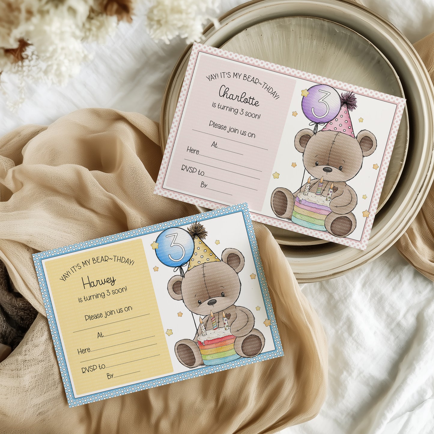 Doodle Birthday Cake Bear Set
