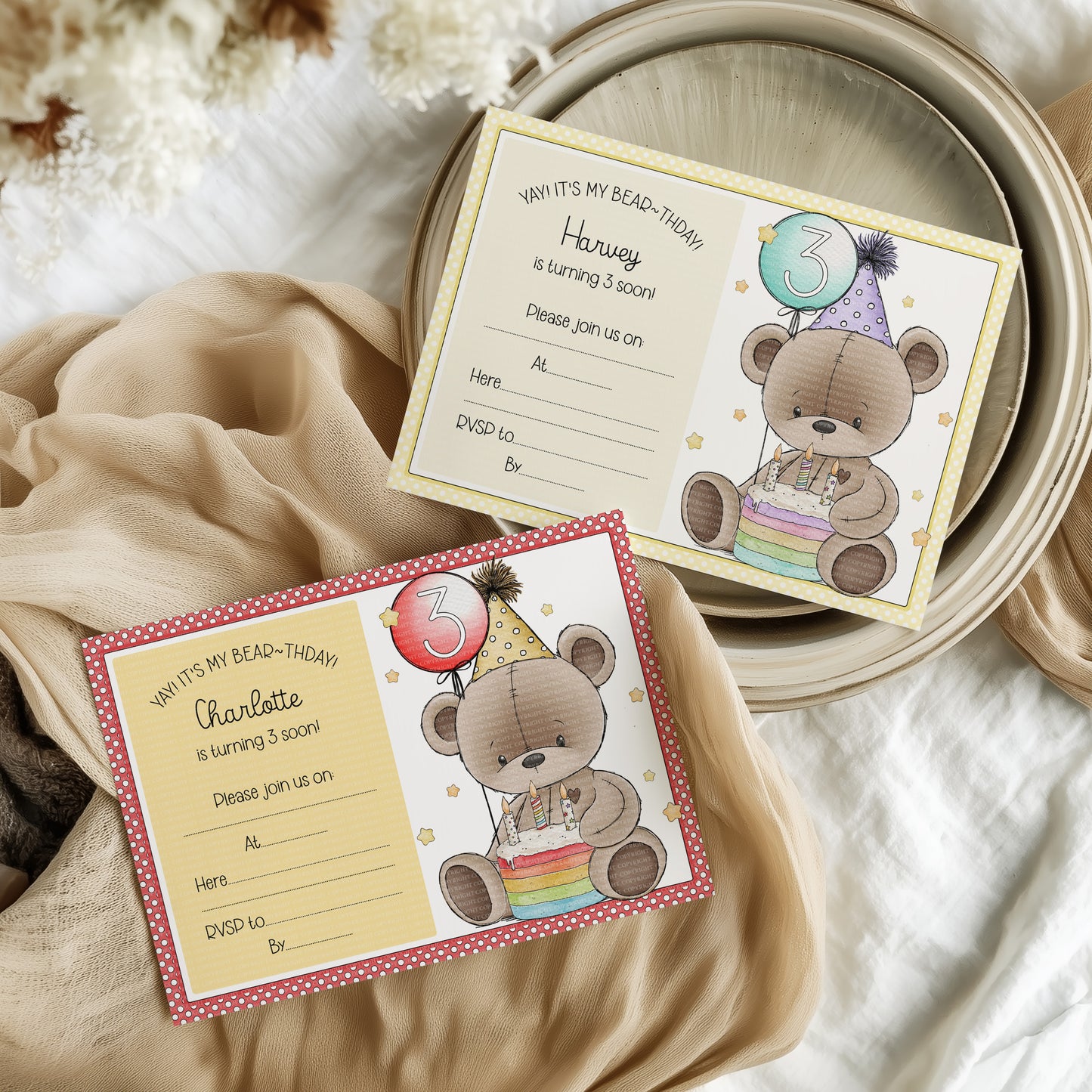 Doodle Birthday Cake Bear Set