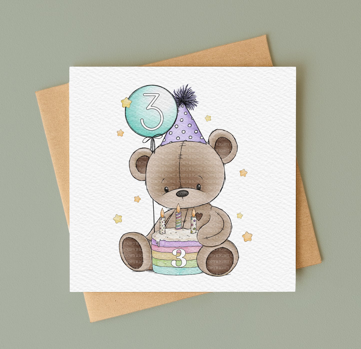 Doodle Birthday Cake Bear Set