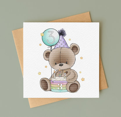 Doodle Birthday Cake Bear Set