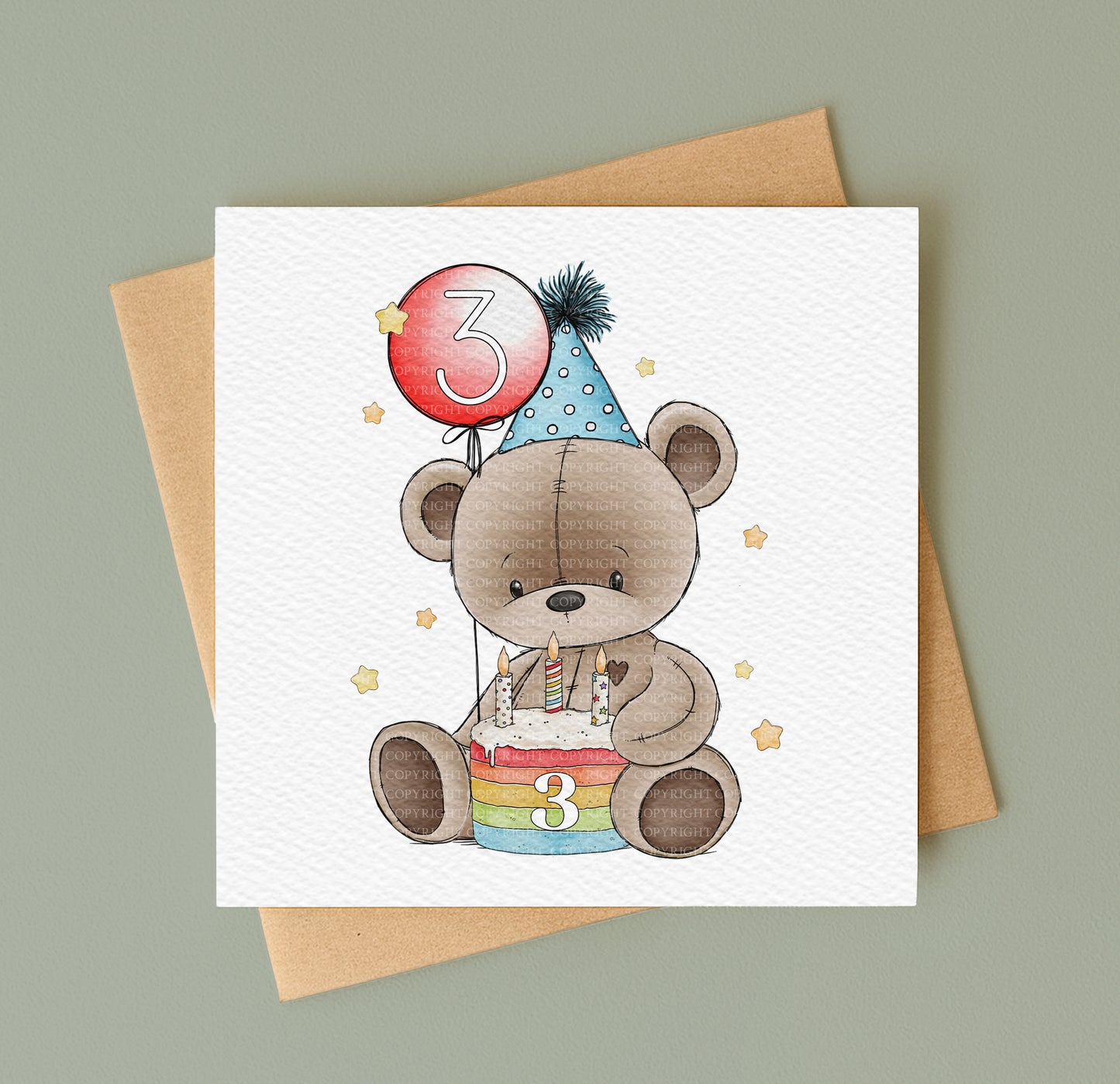 Doodle Birthday Cake Bear Set