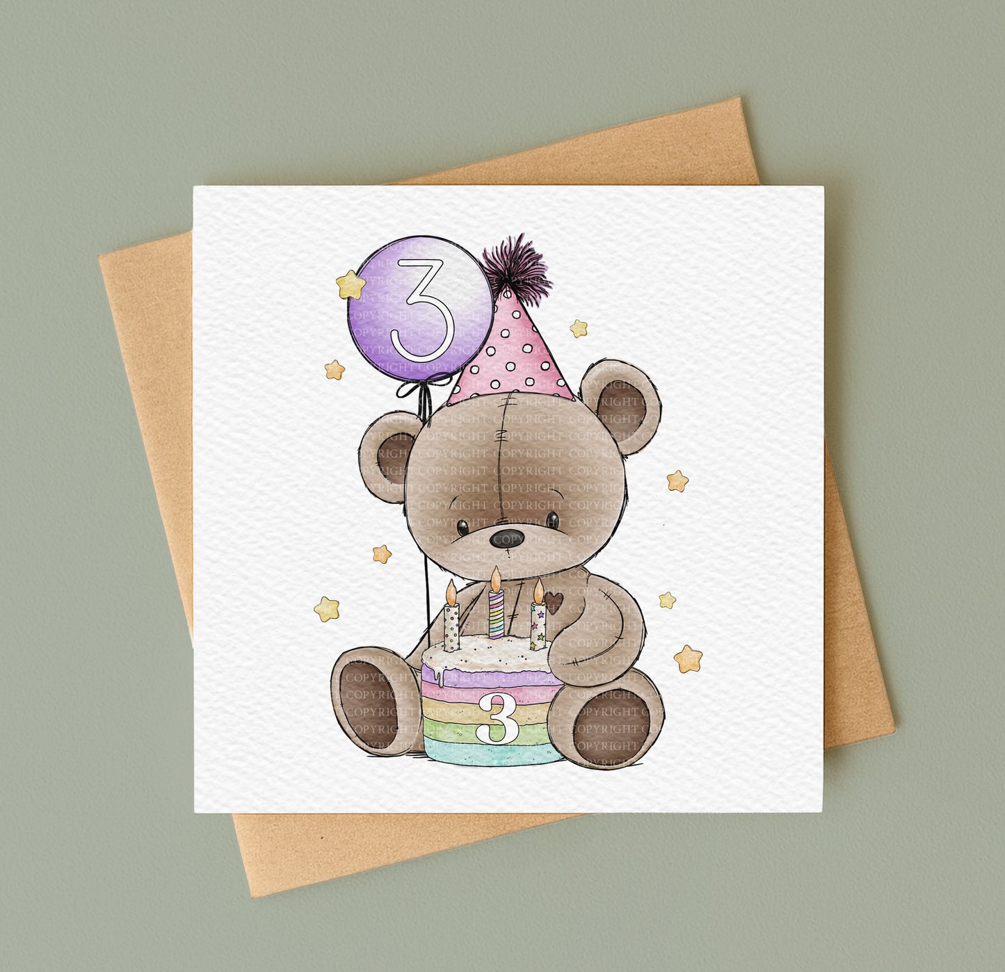 Doodle Birthday Cake Bear Set