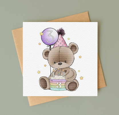 Doodle Birthday Cake Bear Set