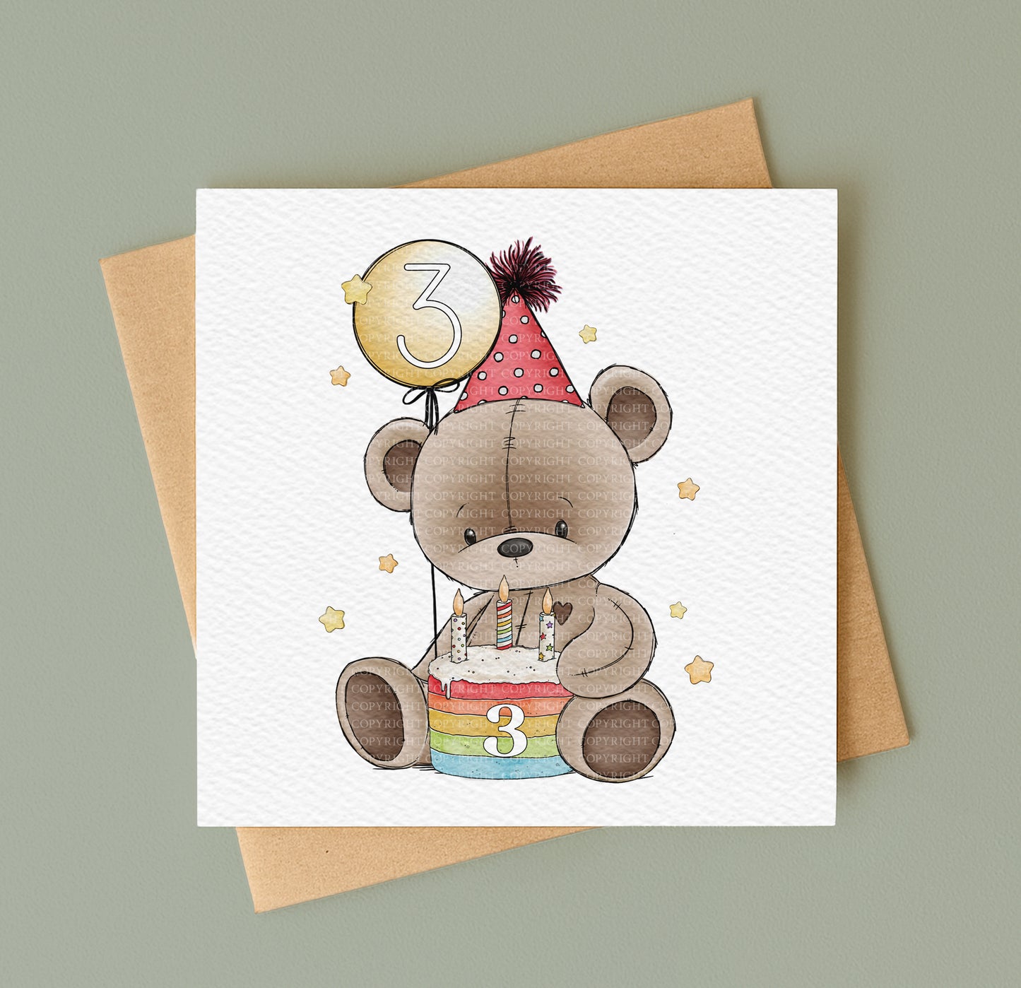 Doodle Birthday Cake Bear Set